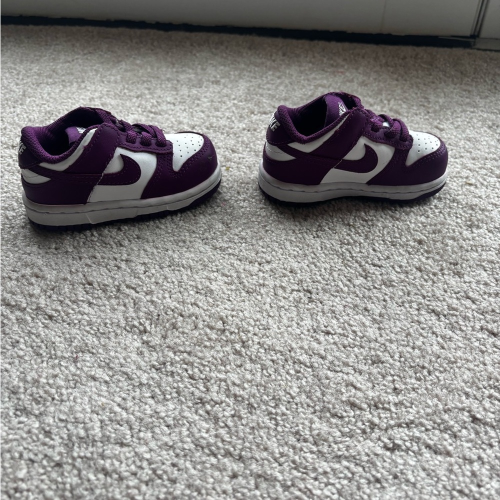 Purple and White Retro Low-Top Sneakers